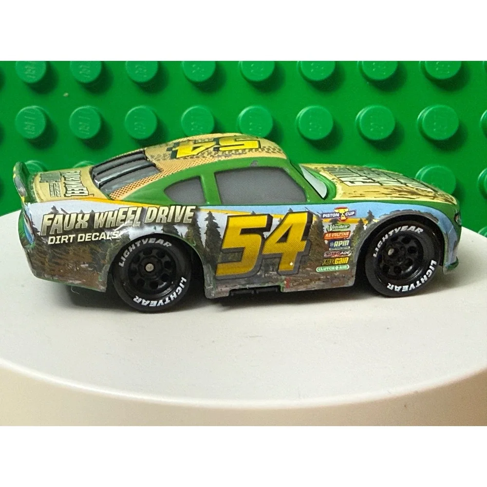 Disney Pixar Cars Herb Curbler 54 Faux Wheel Drive Dirt Decals Diecast Car